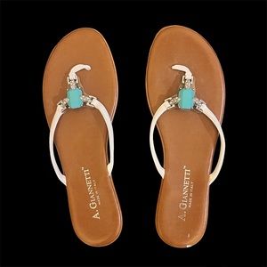 Turquoise Embellished Sandals